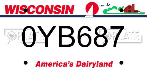 0YB687 Wisconsin License Plate