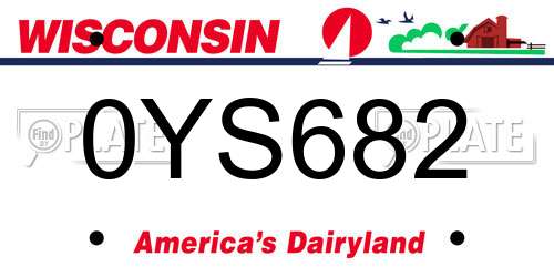 0YS682 Wisconsin License Plate
