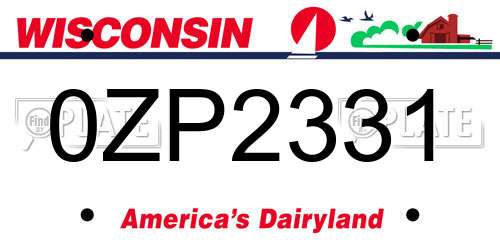 0ZP2331 Wisconsin License Plate