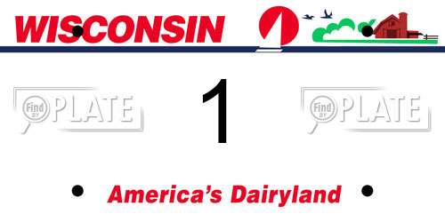 1 Wisconsin License Plate
