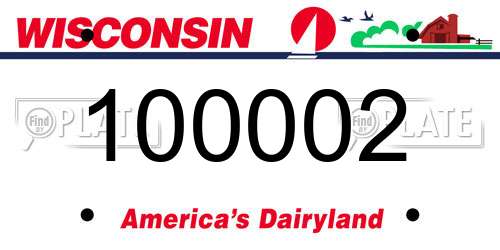 100002 Wisconsin License Plate