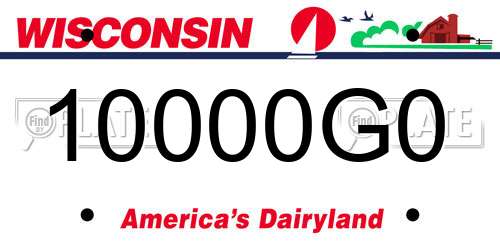 10000G0 Wisconsin License Plate