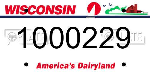 1000229 Wisconsin License Plate