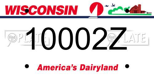 10002Z Wisconsin License Plate