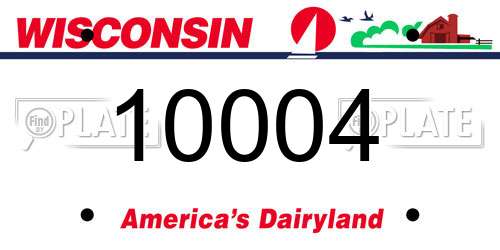 10004 Wisconsin License Plate