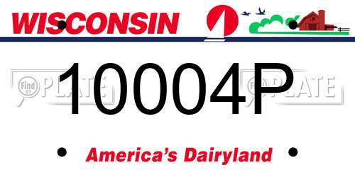 10004P Wisconsin License Plate