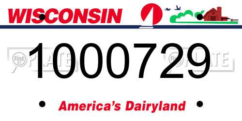 1000729 Wisconsin License Plate