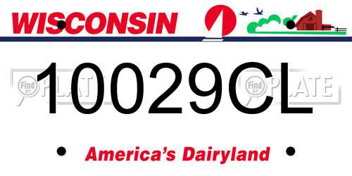 10029CL Wisconsin License Plate
