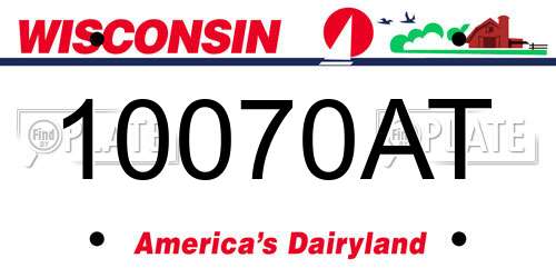 10070AT Wisconsin License Plate
