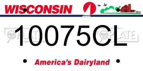 10075CL Wisconsin License Plate