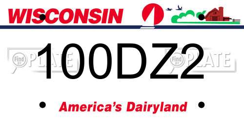 100DZ2 Wisconsin License Plate