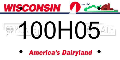 100H05 Wisconsin License Plate