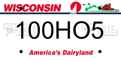 100HO5 Wisconsin License Plate