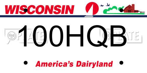 100HQB Wisconsin License Plate