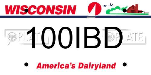 100IBD Wisconsin License Plate