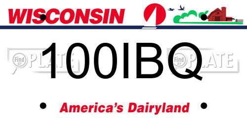 100IBQ Wisconsin License Plate