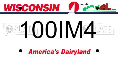 100IM4 Wisconsin License Plate