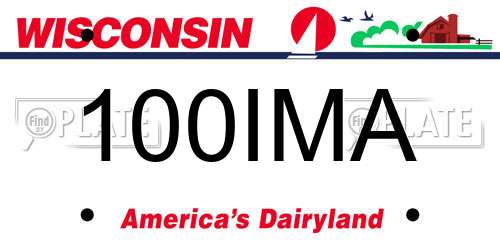 100IMA Wisconsin License Plate