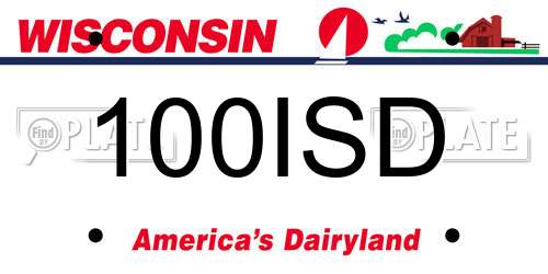 100ISD Wisconsin License Plate