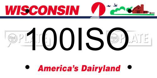 100ISO Wisconsin License Plate