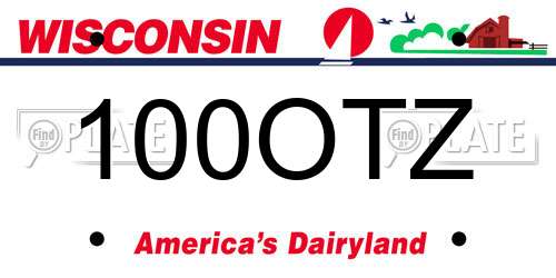 100OTZ Wisconsin License Plate