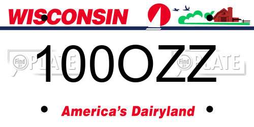 100OZZ Wisconsin License Plate