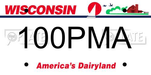 100PMA Wisconsin License Plate