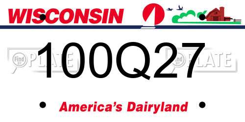 100Q27 Wisconsin License Plate