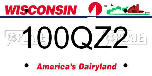 100QZ2 Wisconsin License Plate