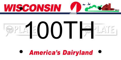 100TH Wisconsin License Plate