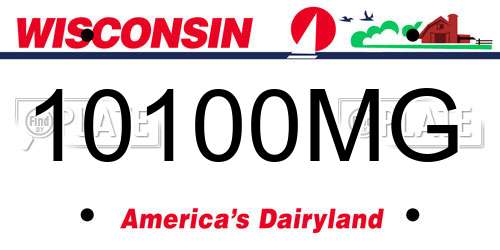 10100MG Wisconsin License Plate