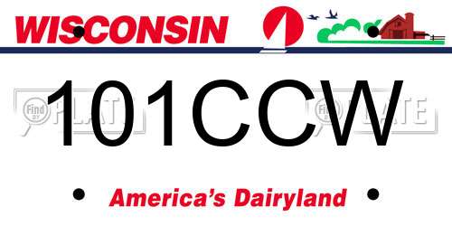 101CCW Wisconsin License Plate