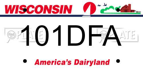 101DFA Wisconsin License Plate