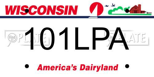 101LPA Wisconsin License Plate