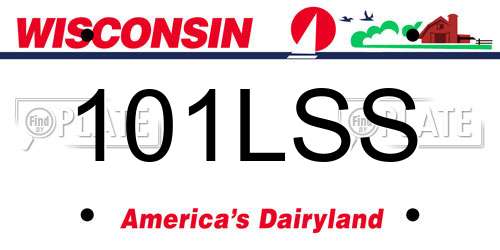 101LSS Wisconsin License Plate