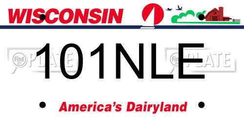 101NLE Wisconsin License Plate