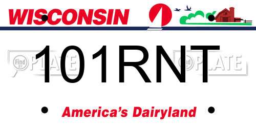 101RNT Wisconsin License Plate