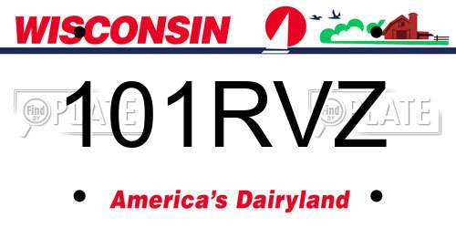 101RVZ Wisconsin License Plate