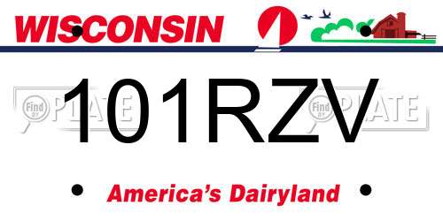 101RZV Wisconsin License Plate