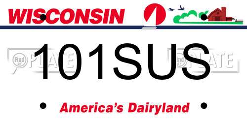 101SUS Wisconsin License Plate
