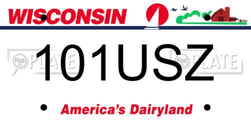 101USZ Wisconsin License Plate