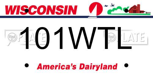 101WTL Wisconsin License Plate
