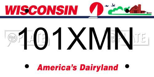 101XMN Wisconsin License Plate