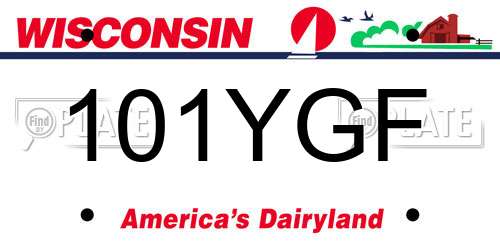 101YGF Wisconsin License Plate