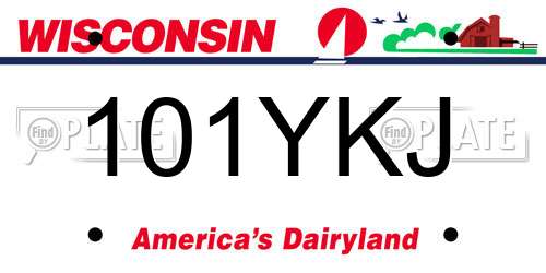 101YKJ Wisconsin License Plate