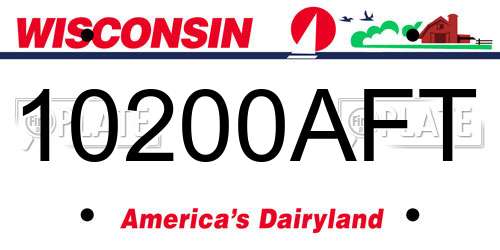 10200AFT Wisconsin License Plate