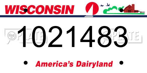 1021483 Wisconsin License Plate