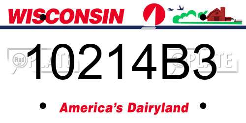 10214B3 Wisconsin License Plate