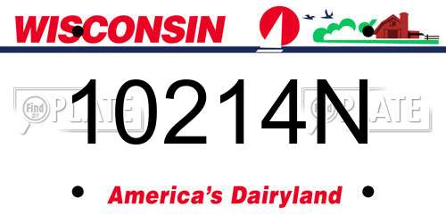 10214N Wisconsin License Plate