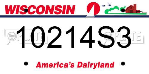10214S3 Wisconsin License Plate